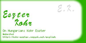 eszter kohr business card